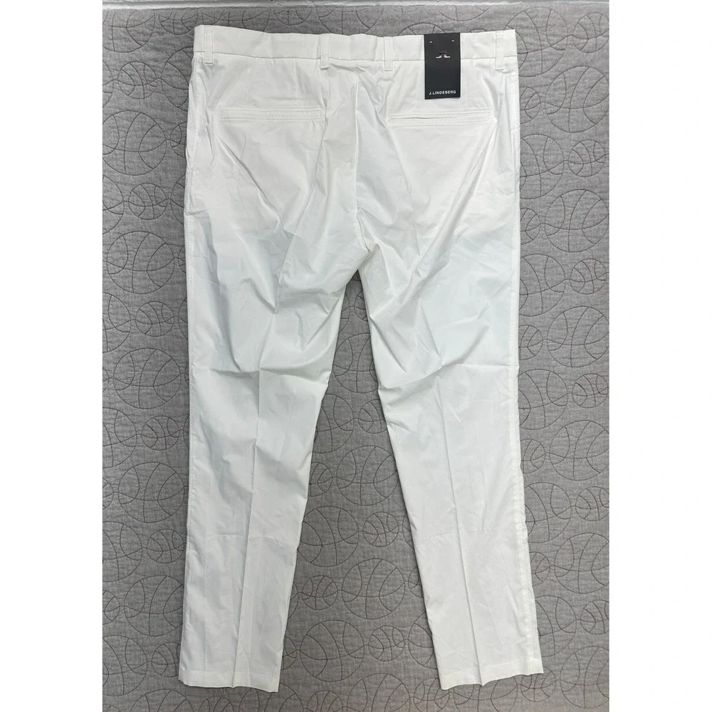 J.Lindeberg Elof Tight Fit Pants White Light Poly Golf / Mens 40x32